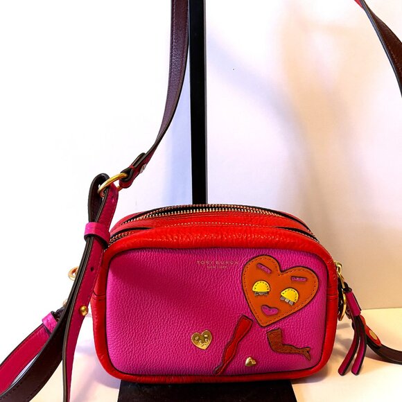 Tory Burch Perry Patchwork Hearts Mini Bag - Picture 1 of 8